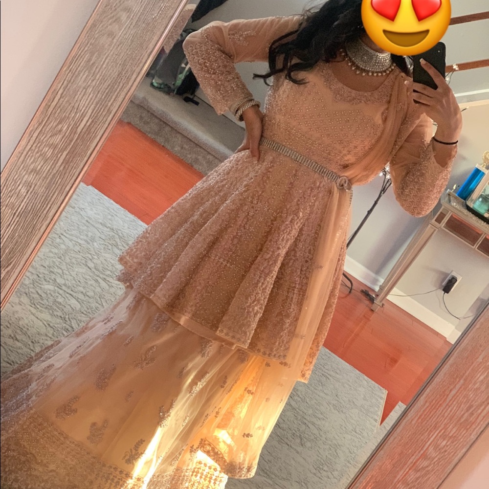 Indian clothing with peplum dress and skirt